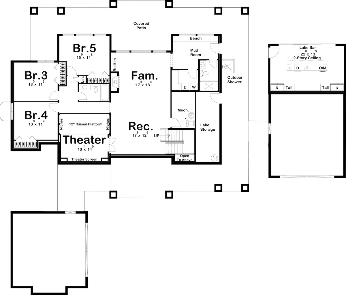 Flat Water House Plan - Archival Designs House Plans, floor plan