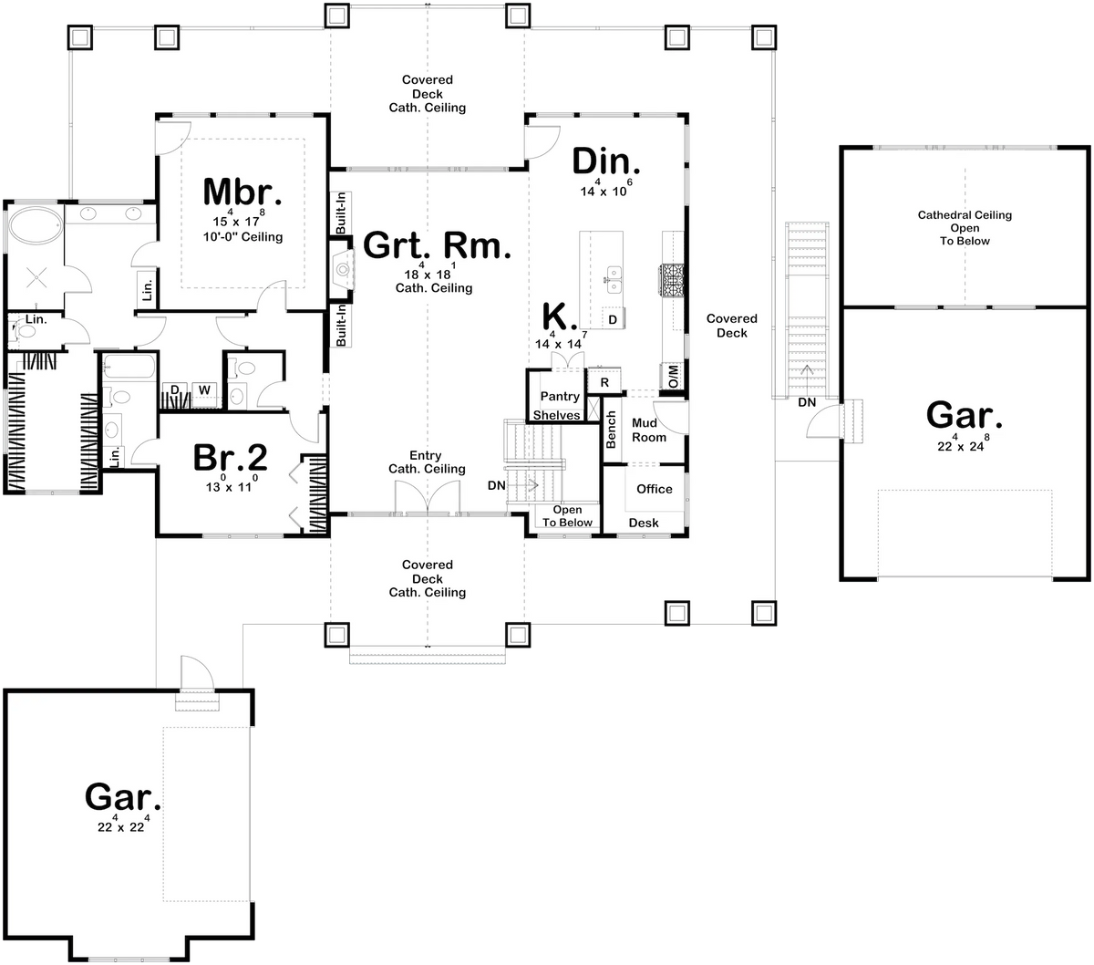 Flat Water House Plan - Archival Designs House Plans, floor plan