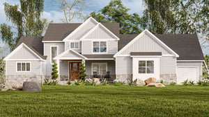 AJ7691-A Country House, 3 Bedrooms, 2.5 Bathrooms | Plan 1021 Exterior-2