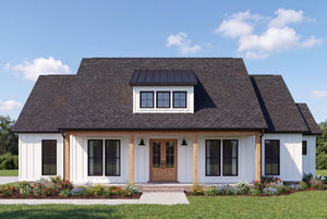 C6701-A Farmhouse House, 3 Bedrooms, 2.5 Bathrooms | Hickory Springs House Plan Exterior