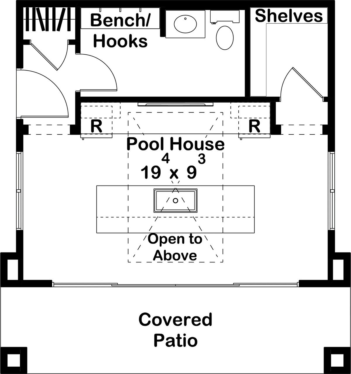 Harmon Pool House Plan - Archival Designs House Plans floor plan