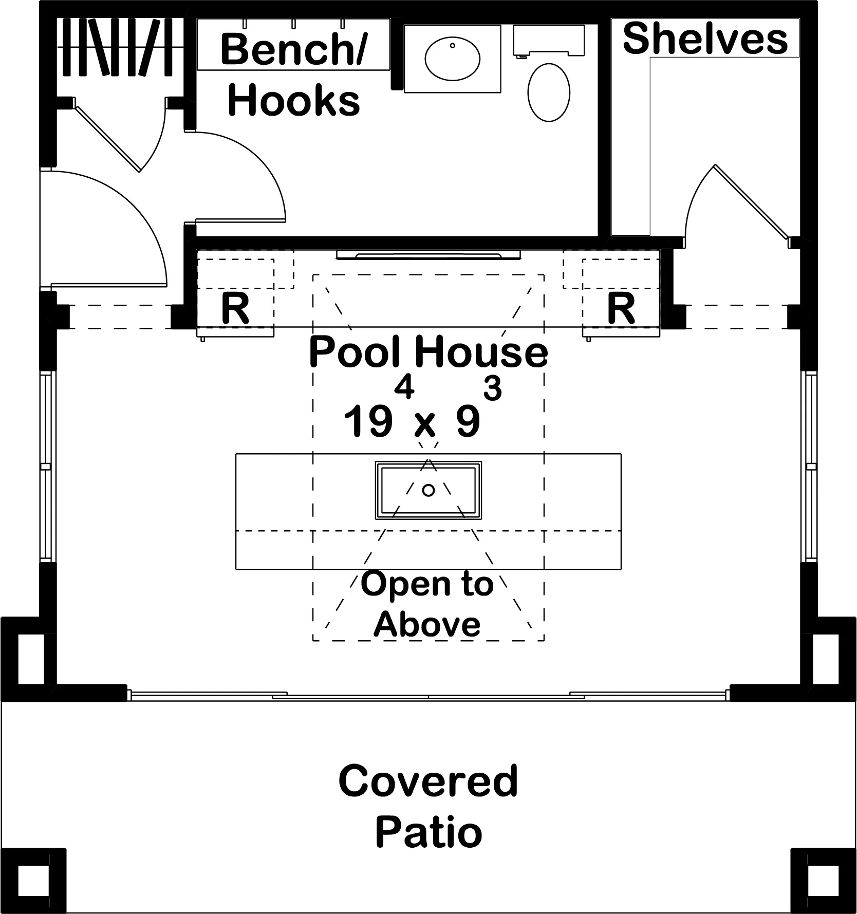 Harmon Pool House Plan - Archival Designs House Plans