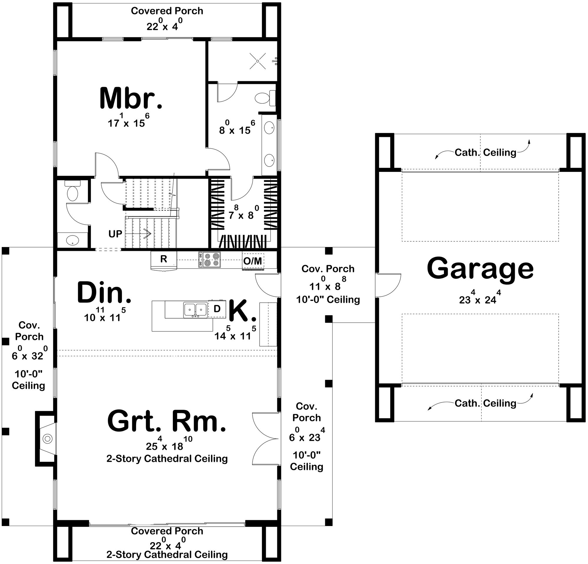 G7889-A Scandinavian Barndominium House First Floor Plan, 3 Bedrooms, 2.5 Bathrooms | Hazelwood 30589 