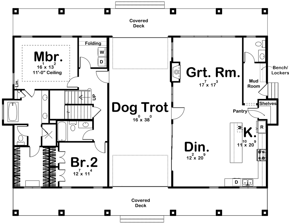 G7995-A Modern Farmhouse First Floor Plan, 3 Bedrooms, 3.5 Bathrooms | Hickory Grove 30180 