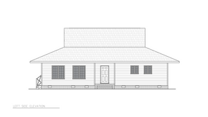A8225-A Southern Style House, 5 Bedrooms, 3 Bathrooms | Langston22 House Plan Left Elevation