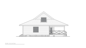 A8225-A Southern Style House, 5 Bedrooms, 3 Bathrooms | Langston22 House Plan Rear Elevation