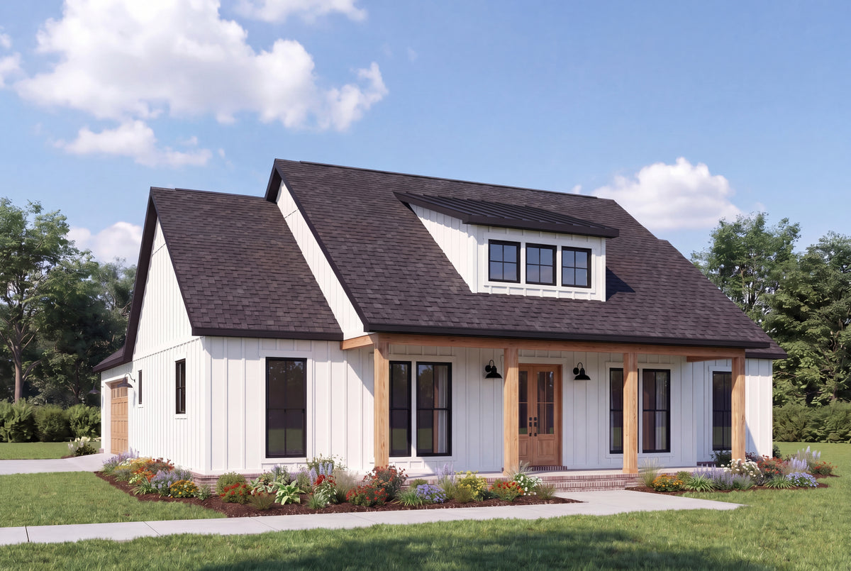 C6701-A Farmhouse House, 3 Bedrooms, 2.5 Bathrooms | Hickory Springs House Plan Exterior-2