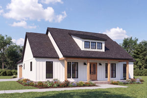 C6701-A Farmhouse House, 3 Bedrooms, 2.5 Bathrooms | Hickory Springs House Plan Exterior-2