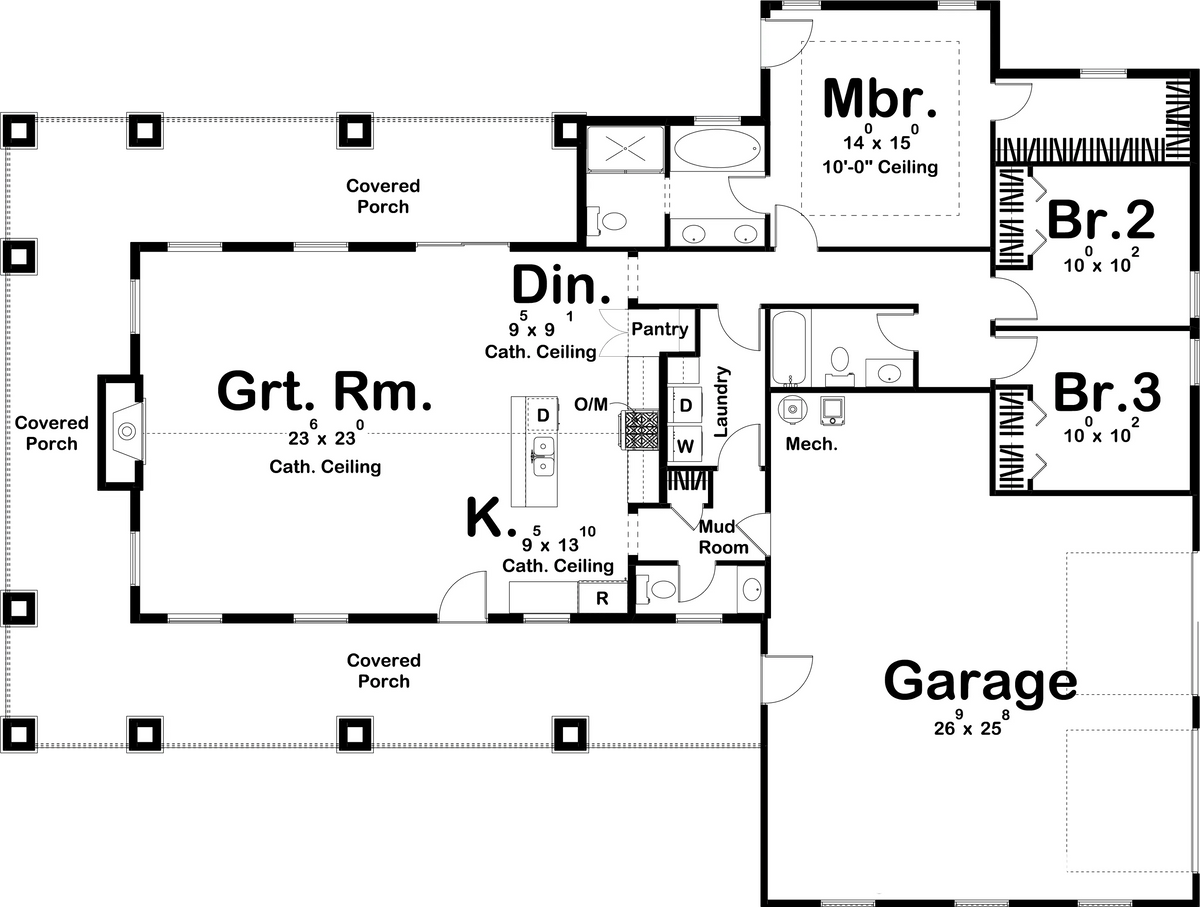 Livingston House Plan - Archival Designs House Plans, floor plan