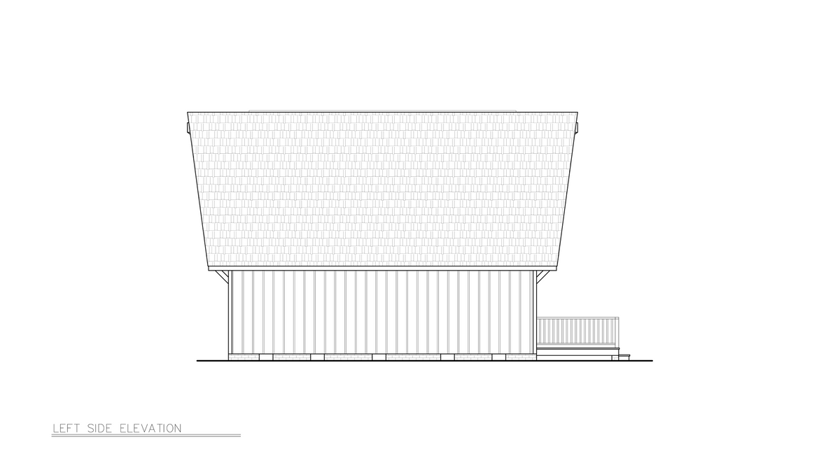 A8214-A Cottage House, 3 Bedrooms, 2 Bathrooms | Loden House Plan Left Elevation