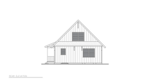 A8214-A Cottage House, 3 Bedrooms, 2 Bathrooms | Loden House Plan rear Elevation