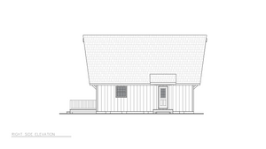 A8214-A Cottage House, 3 Bedrooms, 2 Bathrooms | Loden House Plan Right Elevation