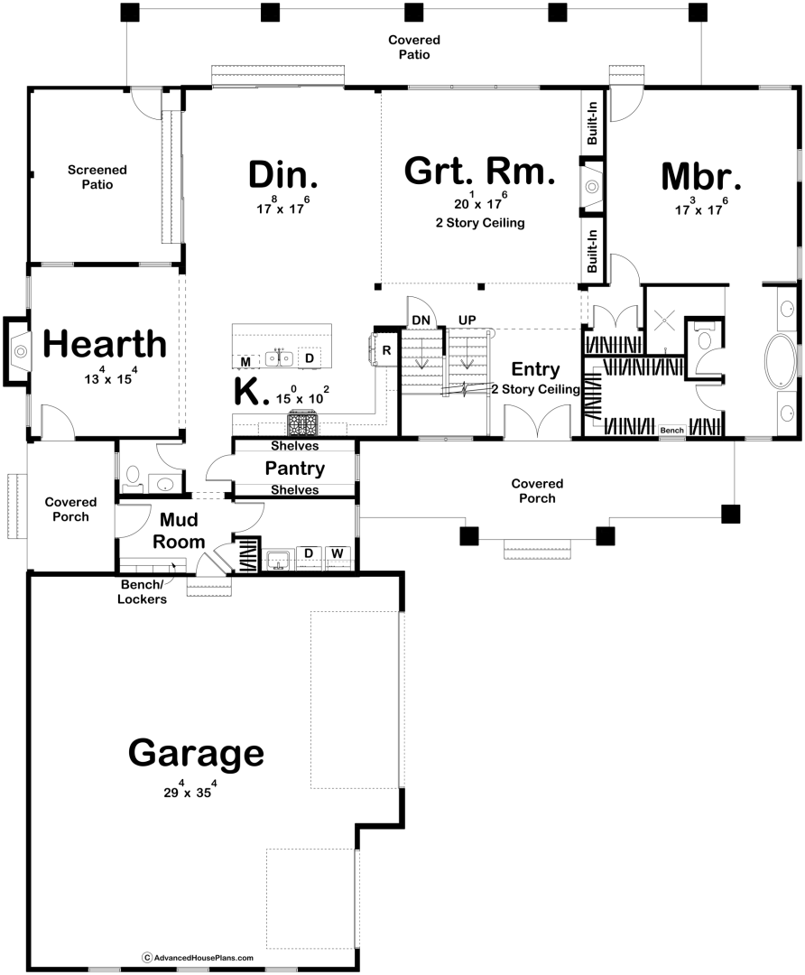 Longhorn Ranch Barndominium House - Main Floor Plan