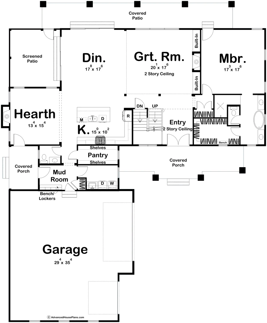 Longhorn Ranch Barndominium House - Main Floor Plan