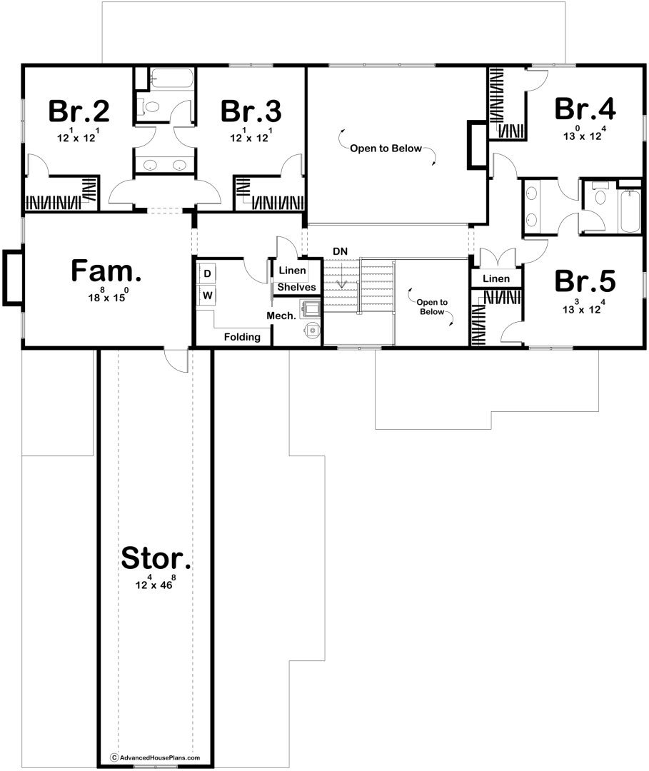 Longhorn Ranch Barndominium House - 2nd Floor Plan
