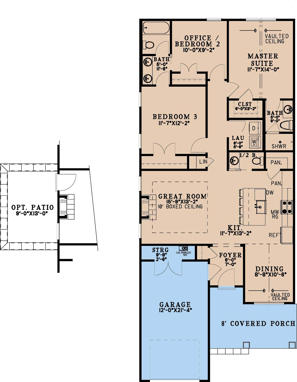 AE7841-A Cottage House, 3 Bedrooms, 2.5 Bathrooms | Rose Cottage Exterior