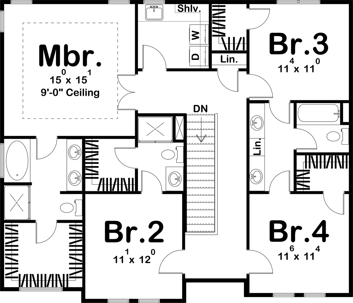 Pacific Heights House Plan - Archival Designs House Plans, floor plan