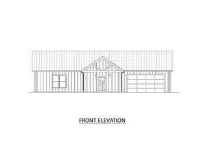 AJ7703-A Modern Barn House Front Elevation, 2 Bedrooms, 2 Bathrooms | Plan 1049 