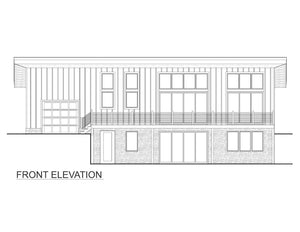 AJ7706-A Modern Ranch House Front Elevation, 3 Bedrooms, 2.5 Bathrooms | Plan 1053 