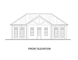 AJ7708-A Modern Barndominium Accessory House Front Elevation, 758 Square Feet | Plan 1057