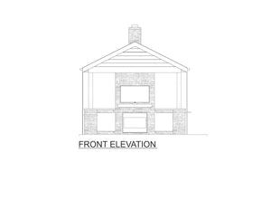 AJ7707-A Pool House Front Elevation, 255 Square Feet | Plan 1056