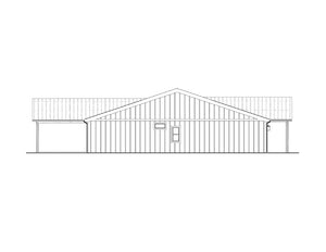 AJ7703-A Modern Barn House Right Elevation, 2 Bedrooms, 2 Bathrooms | Plan 1049 