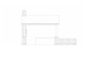 AJ7707-A Pool House Right Elevation, 255 Square Feet | Plan 1056