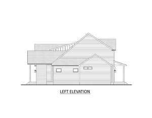 AJ7722-A Modern Farmhouse Left Elevation, 4 Bedrooms, 4 Bathrooms | Plan 1062 