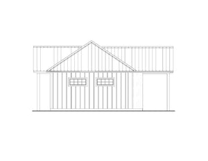 AJ7708-A Modern Barndominium Accessory House Right Elevation, 758 Square Feet | Plan 1057