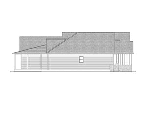 AJ7704-A Modern Farmhouse Right Elevation, 3 Bedrooms, 2 Bathrooms | Plan 1051 