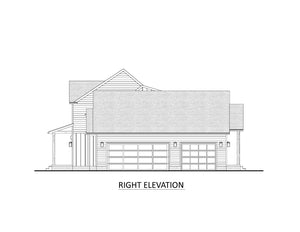 AJ7722-A Modern Farmhouse Right Elevation, 4 Bedrooms, 4 Bathrooms | Plan 1062 