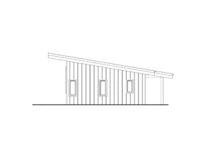 AJ7705-A Contemporary House Left Elevation, 1 Bedroom, 1.5 Bathroom | Plan 1052 