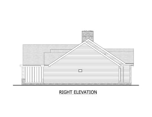 AJ7715-A Mountain Ranch House Right Elevation, 3 Bedrooms, 2.5 Bathrooms | Plan 1060 