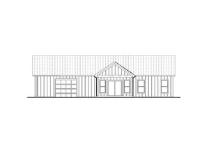 AJ7703-A Modern Barn House Rear Elevation, 2 Bedrooms, 2 Bathrooms | Plan 1049 
