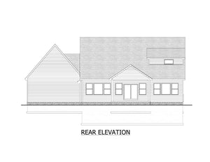 AJ7710-A Modern Farmhouse Rear Elevation, 3 Bedrooms, 2.5 Bathrooms | Plan 1059