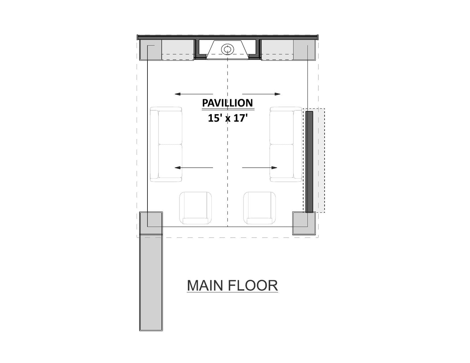 AJ7707-A Pool House, 255 Square Feet | Plan 1056 Exterior