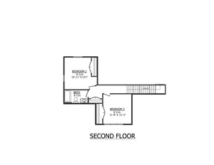 AJ7710-A Modern Farmhouse Second Floor Plan, 3 Bedrooms, 2.5 Bathrooms | Plan 1059