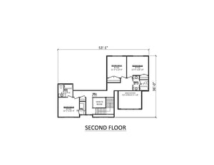 AJ7722-A Modern Farmhouse Second Floor Plan, 4 Bedrooms, 4 Bathrooms | Plan 1062 