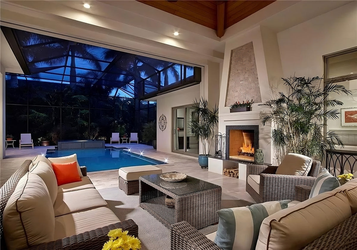 Single-Story Luxury Home with Outdoor Kitchen, Great Room, and Vaulted Ceilings