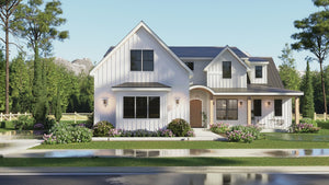 Modern Farmhouse House Plan with Vaulted Family Room, Butler’s Pantry, and Expansive Outdoor Living | Mulberry House Plan