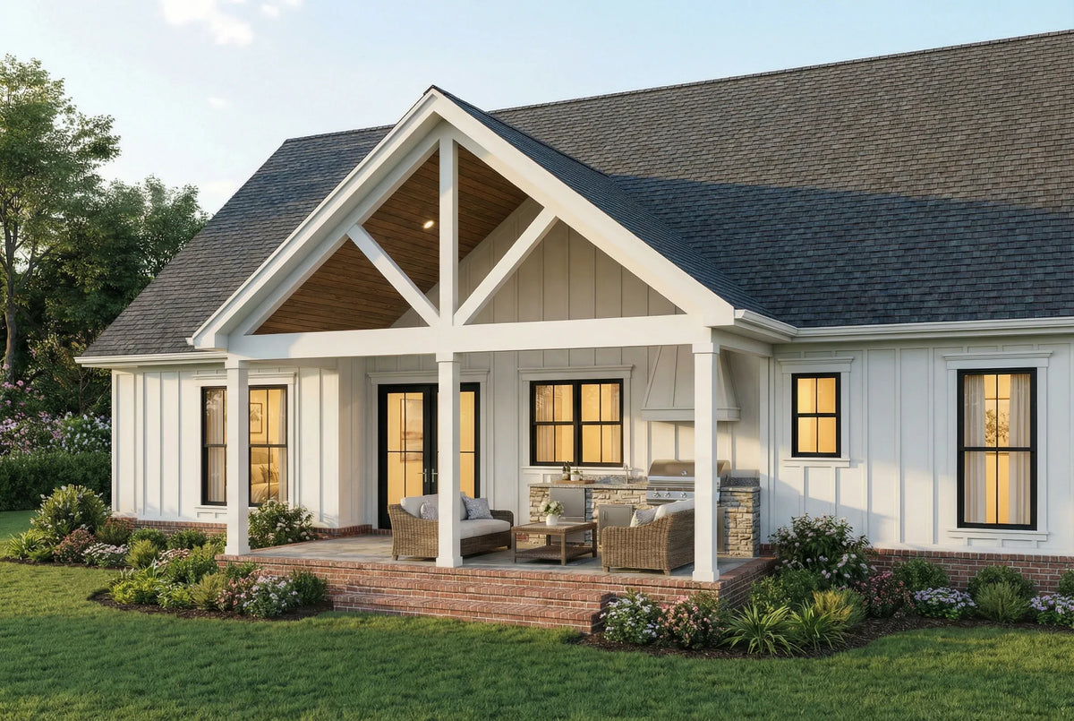 C7576-A Modern Farmhouse, 4 Bedrooms, 3 Bathrooms | Fawn Valley House Exterior-10