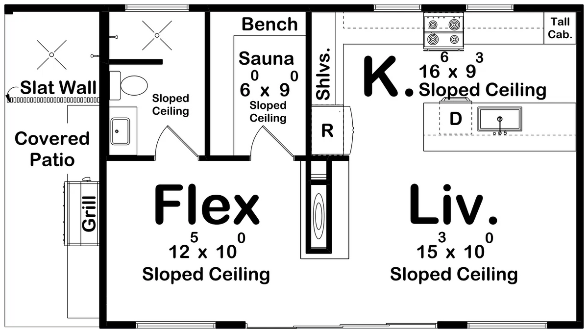 Regis Flats Pool House Plan - Archival Designs House Plans, floor plan