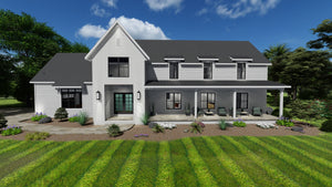 AJ7673-A Modern Farmhouse, 4 Bedrooms, 2.5 Bathrooms | Plan 1007 Exterior-2