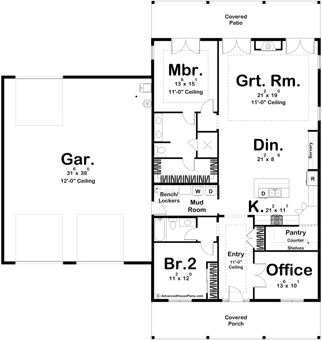 Rolling Hills Barndominium Main Floor Plan