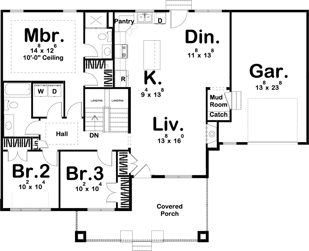 Spaulding House Plan - Archival Designs House Plans, floor plan