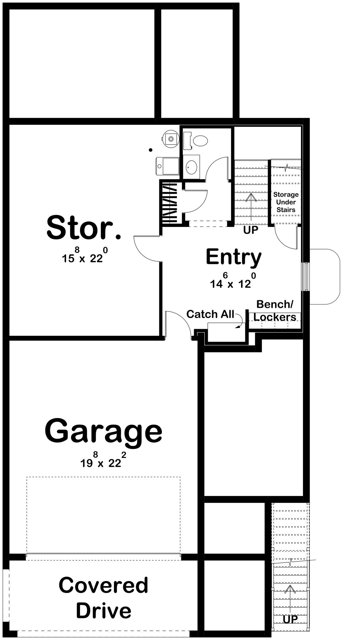 G7891-A Modern House Basement Floor Plan, 3 Bedrooms, 2.5 Bathrooms | Union Square 30218 