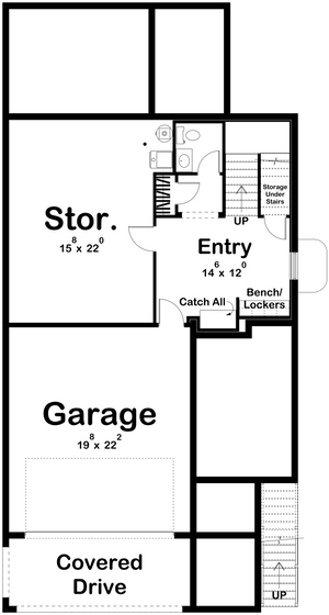 G7891-A Modern House Basement Floor Plan, 3 Bedrooms, 2.5 Bathrooms | Union Square 30218 