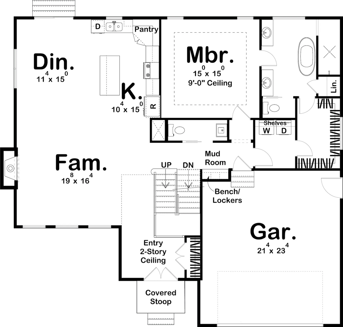 Woodward House Plan - Archival Designs House Plans, floor plan