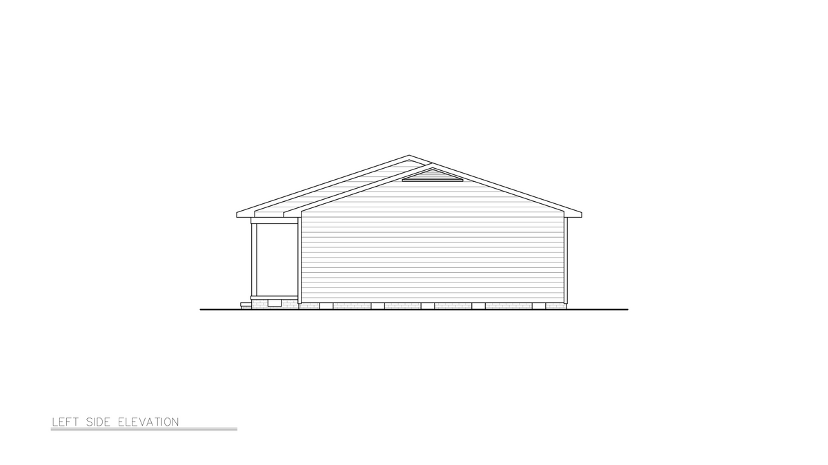 A8210-A Traditional House, 3 Bedrooms, 1.5 Bathrooms | York House Plan Left Elevation
