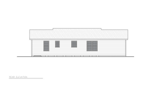 A8210-A Traditional House, 3 Bedrooms, 1.5 Bathrooms | York House Plan Rear Elevation